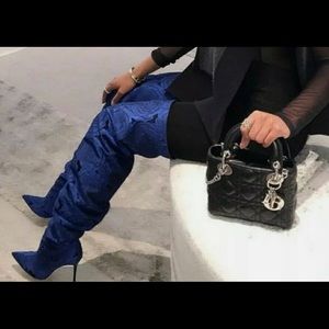 ZARA New Electric Blue Floral Over The Kne…